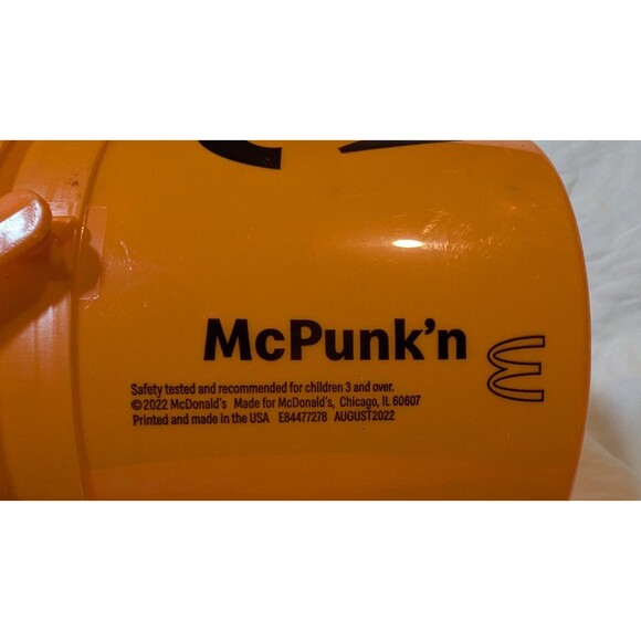 McDonald's 2022 Happy Meal Halloween Bucket Pail Orange McPunk'n Pumpkin - Picture 2 of 2